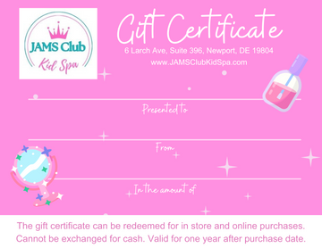 JAMS Club Gift Certificate $90